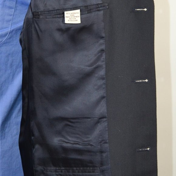 Pronto Uomo 36R Sport Coat Blazer Suit Jacket Navy - Picture 5 of 8